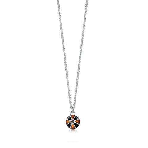 Kirkwall Ba' Brown CZ Small Pendant in Light Tan Enamel by Sheila Fleet Jewellery