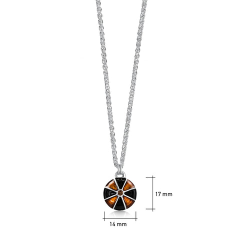 Kirkwall Ba' Brown CZ Pendant in Light Tan Enamel by Sheila Fleet Jewellery