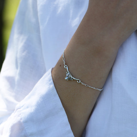 Highland Cow Small Bracelet in Oxidised Sterling Silver by Sheila Fleet Jewellery