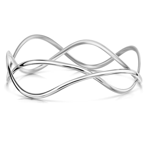 Tidal 2-part Bangle in Sterling Silver by Sheila Fleet Jewellery