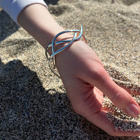 Tidal Bangle in Sterling Silver by Sheila Fleet Jewellery