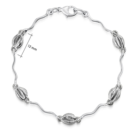 Groatie Buckie 5-shell Bracelet in Sterling Silver by Sheila Fleet Jewellery