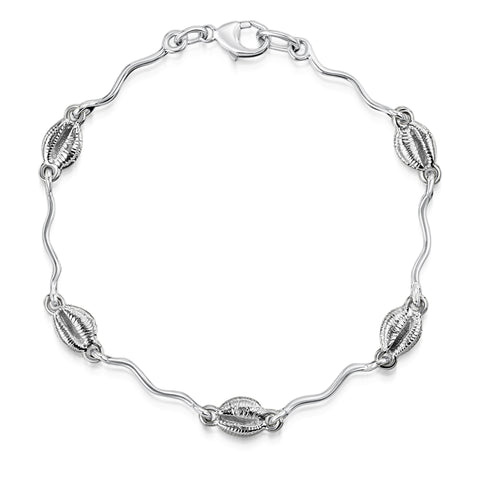 Groatie Buckie 5-shell Bracelet in Sterling Silver by Sheila Fleet Jewellery