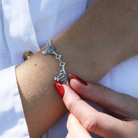 Highland Cow 6-link Bracelet in Oxidised Sterling Silver by Sheila Fleet Jewellery