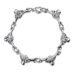 Highland Cow 6-link Bracelet in Oxidised Sterling Silver by Sheila Fleet Jewellery