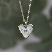 Secret Hearts Blue Topaz Pendant in Crystal Enamel by Sheila Fleet Jewellery