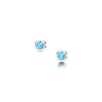 Small Blue Topaz Solitaire Stud Earrings in Sterling Silver by Sheila Fleet Jewellery