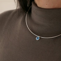 Blue Topaz Solitaire Necklace in Sterling Silver by Sheila Fleet Jewellery