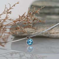 Blue Topaz Solitaire Necklace in Sterling Silver by Sheila Fleet Jewellery