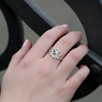 Tidal Ring in Sterling Silver with a Blue Topaz by Sheila Fleet Jewellery
