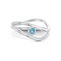 Double Stacking Blue Topaz Wave Ring in Sterling Silver by Sheila Fleet Jewellery