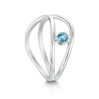 Double Stacking Blue Topaz Wave Ring in Sterling Silver by Sheila Fleet Jewellery