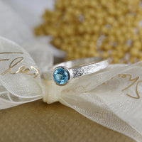 Matrix 5mm Blue Topaz Ring in Sterling Silver by Sheila Fleet Jewellery