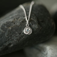 Reef Knot Small Pendant with 2mm Blue Topaz by Sheila Fleet Jewellery