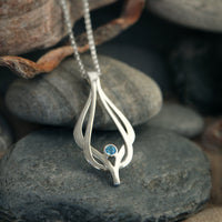 Reef Knot Blue Topaz Dress Pendant Necklace by Sheila Fleet Jewellery