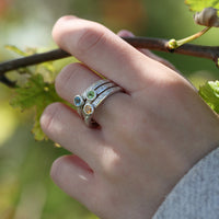 Matrix Peridot Ring in Sterling Silver