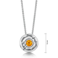 Ogham Small Citrine Pendant in Sterling Silver by Sheila Fleet Jewellery