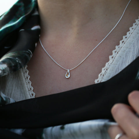 Arctic Stream Citrine Petite Droplet Pendant by Sheila Fleet Jewellery