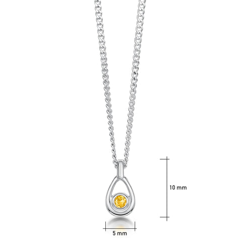 Arctic Stream Citrine Petite Droplet Pendant by Sheila Fleet Jewellery