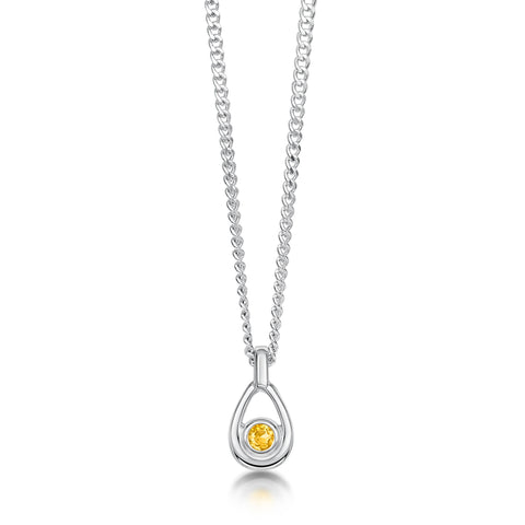 Arctic Stream Citrine Petite Droplet Pendant by Sheila Fleet Jewellery