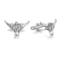 Highland Cow Cufflinks in Sterling Silver by Sheila Fleet Jewellery