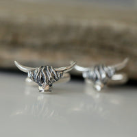Highland Cow Cufflinks in Sterling Silver by Sheila Fleet Jewellery