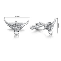 Highland Cow Cufflinks in Sterling Silver by Sheila Fleet Jewellery