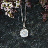 Lunar Cubic Zirconia Petite Pendant in Frost Enamel by Sheila Fleet Jewellery