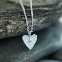 Secret Hearts Cubic Zirconia Pendant in Crystal Enamel by Sheila Fleet Jewellery