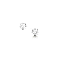 Small Cubic Zirconia Solitaire Stud Earrings in Sterling Silver by Sheila Fleet Jewellery