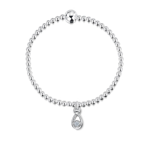 Arctic Stream Droplet Stretch Bracelet in Sterling Silver by Sheila Fleet