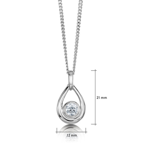 Arctic Stream Cubic Zirconia Droplet Pendant by Sheila Fleet Jewellery