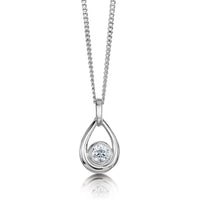 Arctic Stream Cubic Zirconia Droplet Pendant by Sheila Fleet Jewellery
