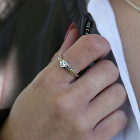 Celtic Twist 4mm Cubic Zirconia Solitaire Ring in Sterling Silver by Sheila Fleet Jewellery