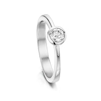 Contemporary 4mm CZ Solitaire Ring in Sterling Silver by Sheila Fleet Jewellery