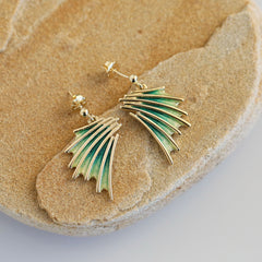 Cascade Enamel Drop Earrings in 18ct Yellow Gold by Sheila Fleet Jewellery