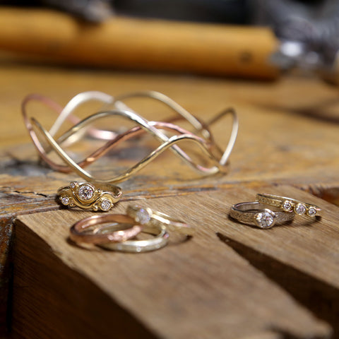 Cosmos Constellation 4-Diamond Ring in 9ct Yellow Gold