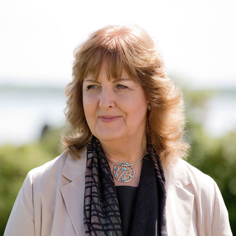 Creel Single-Sided Dress Necklace in Storm Enamel by Sheila Fleet Jewellery