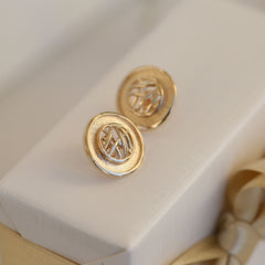 Creel Golden Pool Stud Earrings in 9ct Yellow Gold by Sheila Fleet Jewellery