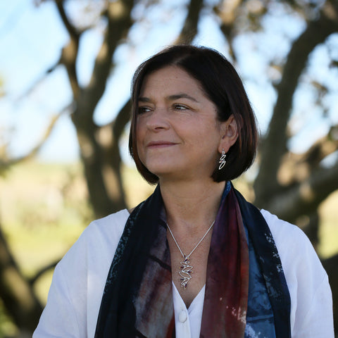 Seasons Silver Dress Pendant Necklace in Autumn Enamel by Sheila Fleet Jewellery