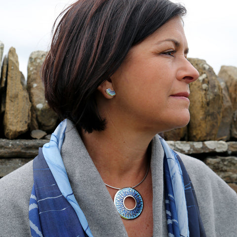 Runic Dress Necklace in Skaill Enamel by Sheila Fleet Jewellery