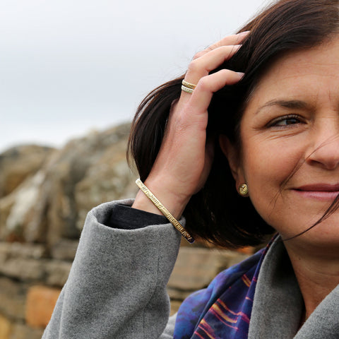 Ogham Bangle in 9ct Yellow Gold