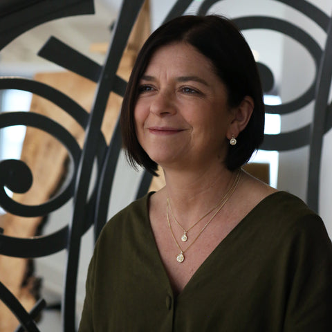 Lunar Diamond Small Pendant in 9ct Yellow Gold by Sheila Fleet Jewellery