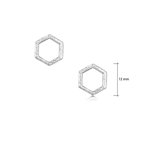 Honeycomb Petite Stud Earrings in Sterling Silver by Sheila Fleet Jewellery