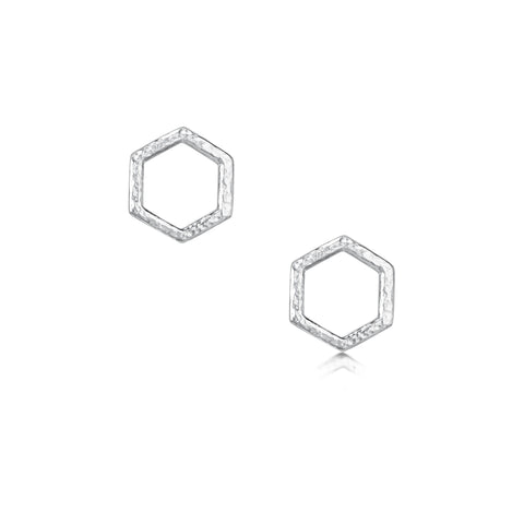 Honeycomb Petite Stud Earrings in Sterling Silver by Sheila Fleet Jewellery