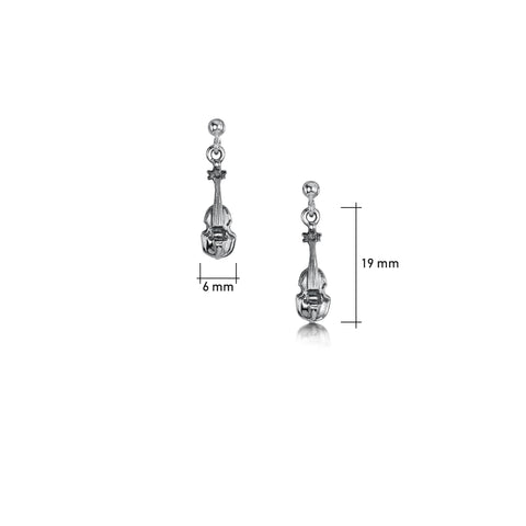 Petite Fiddle Drop Earrings in Sterling Silver by Sheila Fleet Jewellery