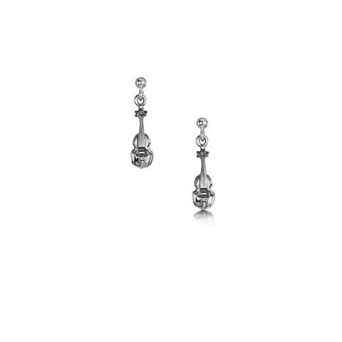Petite Fiddle Drop Earrings in Sterling Silver by Sheila Fleet Jewellery