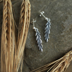 Harvest Small Drop Earrings in Oxidised Sterling Silver by Sheila Fleet Jewellery