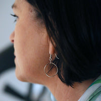Tidal Medium Single Hoop Earrings in Sterling Silver by Sheila Fleet Jewellery