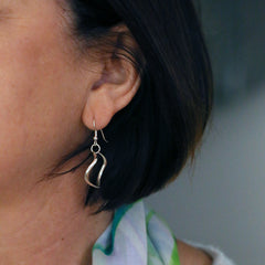 Tidal Medium Single Hoop Earrings in Sterling Silver by Sheila Fleet Jewellery